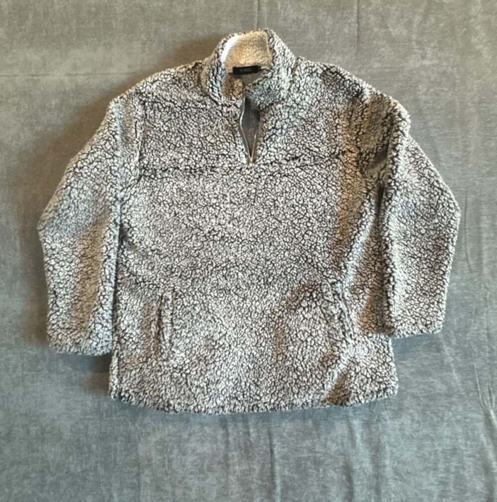 Mirol Sherpa Unisex 1/4 Zip Pullover Sweatshirt Gray